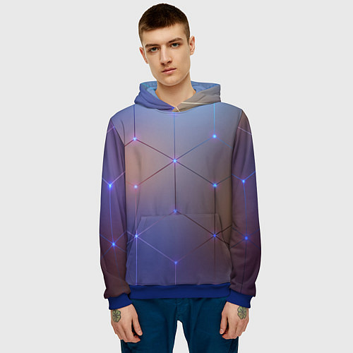 Мужская толстовка НЕЙРОННАЯ СЕТЬ NEURAL NETWORK / 3D-Синий – фото 3