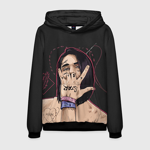 Мужская толстовка Face Star / 3D-Черный – фото 1