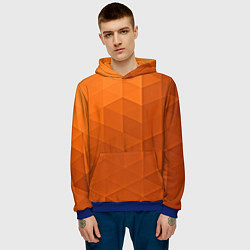 Толстовка-худи мужская Orange abstraction, цвет: 3D-синий — фото 2