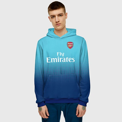 Мужская толстовка Arsenal FC: Blue Away 17/18 / 3D-Синий – фото 3