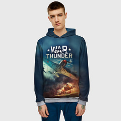 Толстовка-худи мужская Гром войны, цвет: 3D-меланж — фото 2