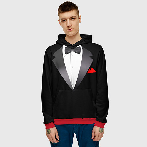 Мужская толстовка Смокинг мистера / 3D-Красный – фото 3