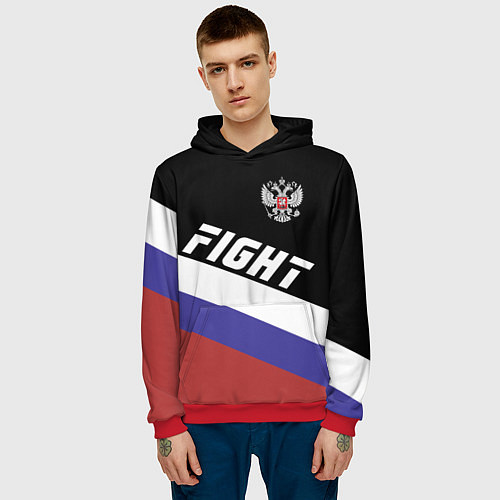 Мужская толстовка Fight Russia / 3D-Красный – фото 3
