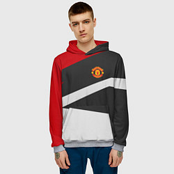 Толстовка-худи мужская FC Manchester United: Sport Geometry, цвет: 3D-меланж — фото 2