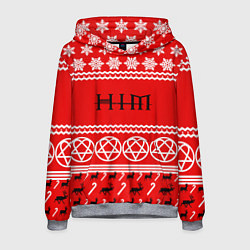Толстовка-худи мужская Праздничный HIM, цвет: 3D-меланж