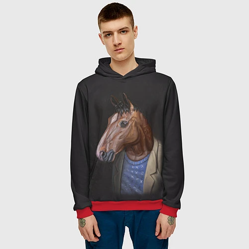 Мужская толстовка BoJack / 3D-Красный – фото 3