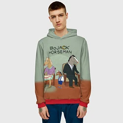 Толстовка-худи мужская BoJack Horseman, цвет: 3D-красный — фото 2