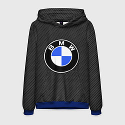 Толстовка-худи мужская BMW CARBON БМВ КАРБОН, цвет: 3D-синий