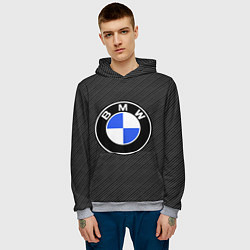 Толстовка-худи мужская BMW CARBON БМВ КАРБОН, цвет: 3D-меланж — фото 2