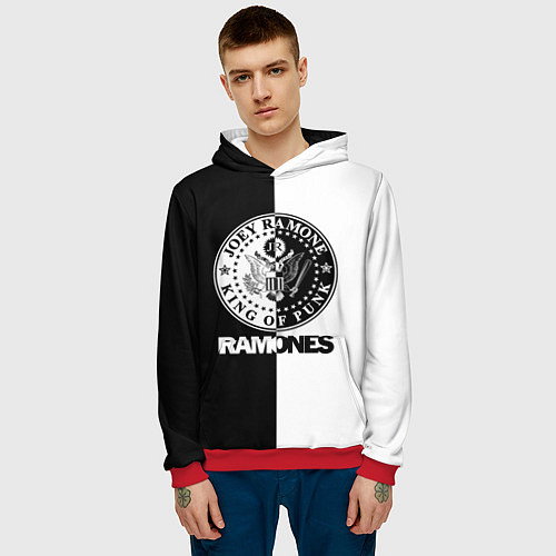 Мужская толстовка Ramones B&W / 3D-Красный – фото 3