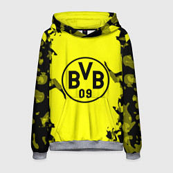 Толстовка-худи мужская FC Borussia Dortmund: Yellow & Black, цвет: 3D-меланж