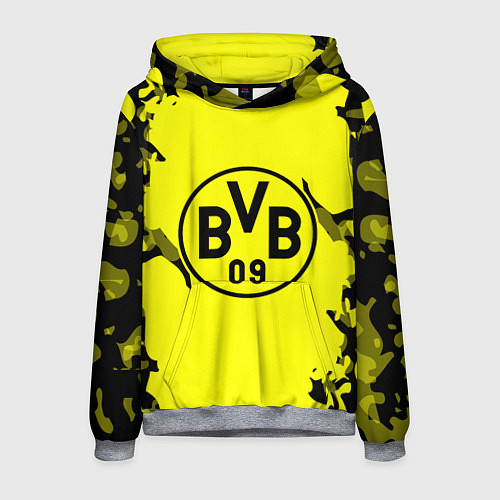 Мужская толстовка FC Borussia Dortmund: Yellow & Black / 3D-Меланж – фото 1