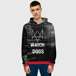 Толстовка-худи мужская Watch Dogs: Hacker, цвет: 3D-красный — фото 2