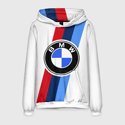 Толстовка-худи мужская BMW M: White Sport, цвет: 3D-белый