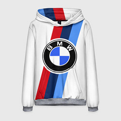 Толстовка-худи мужская BMW M: White Sport, цвет: 3D-меланж