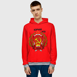 Толстовка-худи мужская Юрий из СССР, цвет: 3D-меланж — фото 2