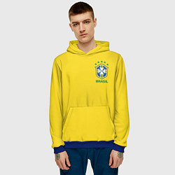 Толстовка-худи мужская Сборная Бразилии, цвет: 3D-синий — фото 2