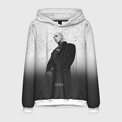 Толстовка-худи мужская Хаски: Геометрия, цвет: 3D-белый