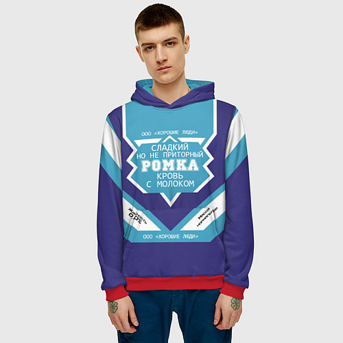 Мужская толстовка Ромка сладкий / 3D-Красный – фото 3