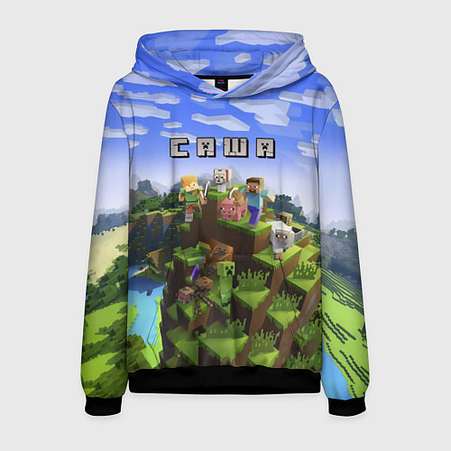 Мужская толстовка Майнкрафт: Саша / 3D-Черный – фото 1