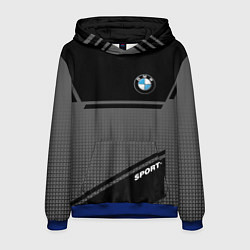 Толстовка-худи мужская BMW SPORT БМВ СПОРТ, цвет: 3D-синий