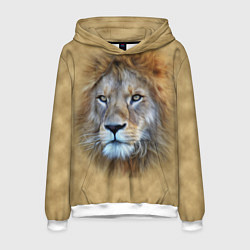 Толстовка-худи мужская Песчаный лев, цвет: 3D-белый