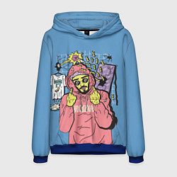 Толстовка-худи мужская Mnogoznaal, цвет: 3D-синий