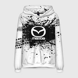 Толстовка-худи мужская Mazda: Black Spray, цвет: 3D-белый