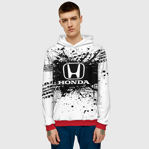 Мужская толстовка Honda: Black Spray / 3D-Красный – фото 3