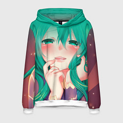 Толстовка-худи мужская Miku Ahegao, цвет: 3D-белый