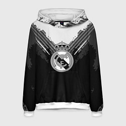 Толстовка-худи мужская FC Real Madrid: Black Style, цвет: 3D-белый