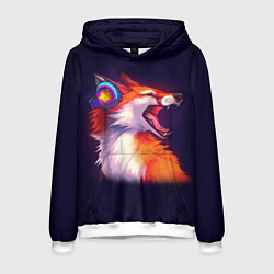 Толстовка-худи мужская Disco Fox, цвет: 3D-белый