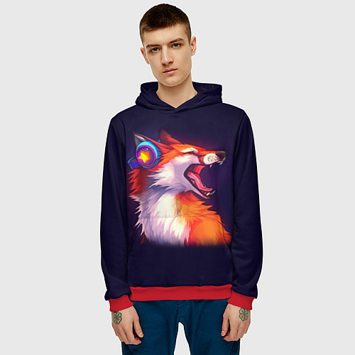 Мужская толстовка Disco Fox / 3D-Красный – фото 3