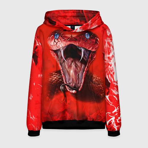 Мужская толстовка Red Snake / 3D-Черный – фото 1