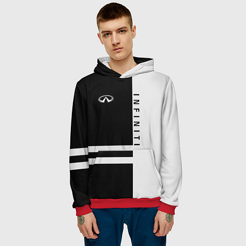 Мужская толстовка Infiniti: B&W Lines / 3D-Красный – фото 3