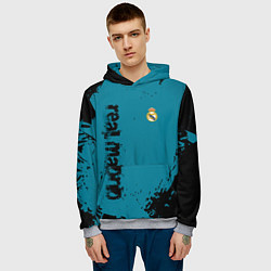 Толстовка-худи мужская Real madrid - grange style, цвет: 3D-меланж — фото 2