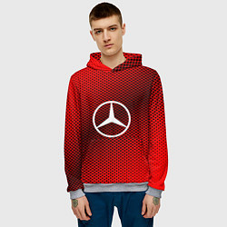 Толстовка-худи мужская Mercedes: Red Carbon, цвет: 3D-меланж — фото 2