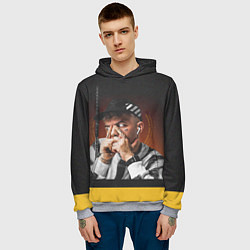 Толстовка-худи мужская Allj: Off White, цвет: 3D-меланж — фото 2