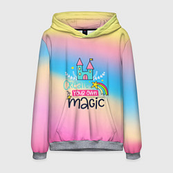 Толстовка-худи мужская Create your own magic, цвет: 3D-меланж