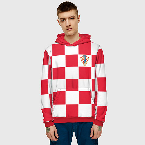 Мужская толстовка Сборная Хорватии: Домашняя ЧМ-2018 / 3D-Красный – фото 3