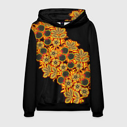 Толстовка-худи мужская Славянская роспись, цвет: 3D-черный