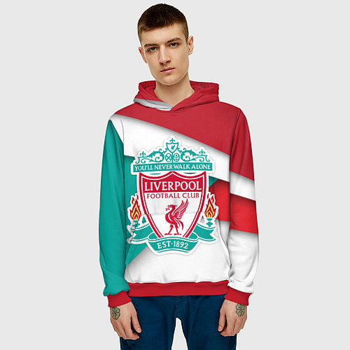 Мужская толстовка FC Liverpool / 3D-Красный – фото 3