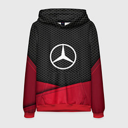 Толстовка-худи мужская Mercedes Benz: Grey Carbon, цвет: 3D-красный