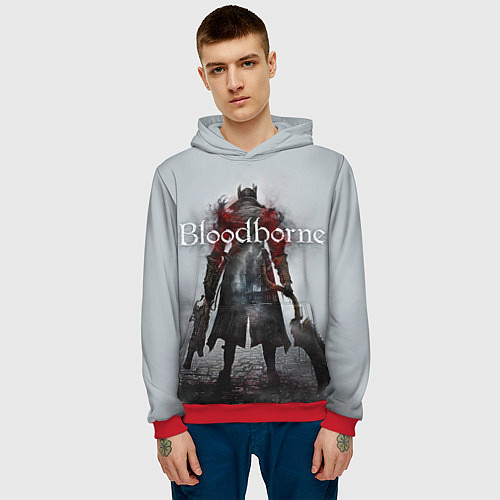 Мужская толстовка Bloodborne: Hell Knight / 3D-Красный – фото 3