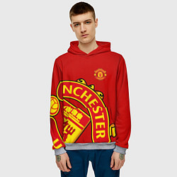 Толстовка-худи мужская FC Man United: Red Exclusive, цвет: 3D-меланж — фото 2