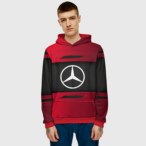 Мужская толстовка Mercedes Benz Sport / 3D-Красный – фото 3