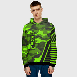 Толстовка-худи мужская CS:GO Light Green Camo, цвет: 3D-черный — фото 2