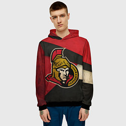 Толстовка-худи мужская HC Ottawa Senators: Old Style, цвет: 3D-черный — фото 2