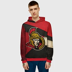 Толстовка-худи мужская HC Ottawa Senators: Old Style, цвет: 3D-красный — фото 2