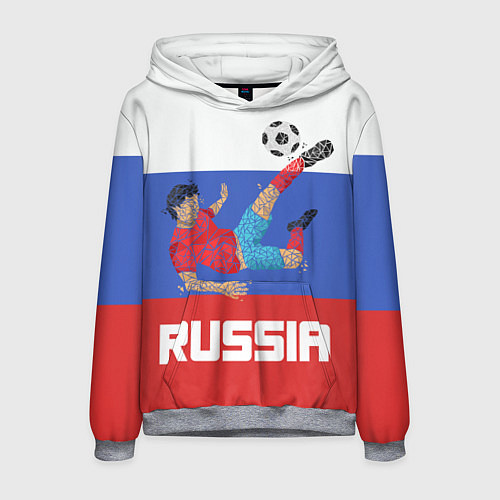 Мужская толстовка Russia Footballer / 3D-Меланж – фото 1